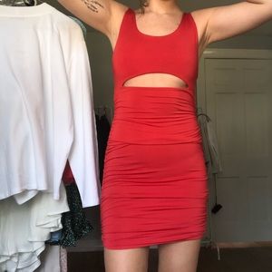 Red rouged dress